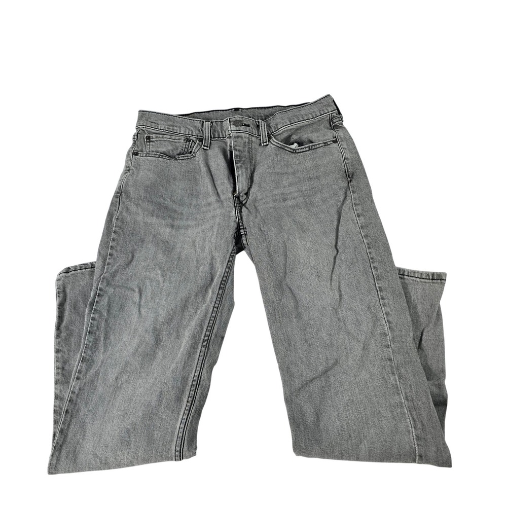 Levis 514 Straight Fit Grey Denim Jeans Mens 32x30 Stretch Cotton Blend 13955